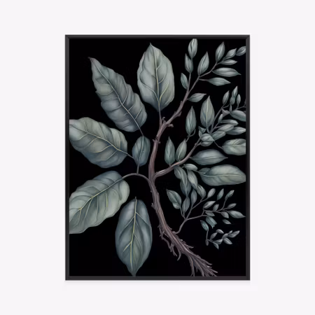 Poster med ram - Green leaves on the branch