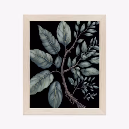 Poster med ram - Green leaves on the branch