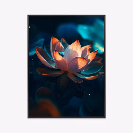 Poster med ram - Abstract lotus flower