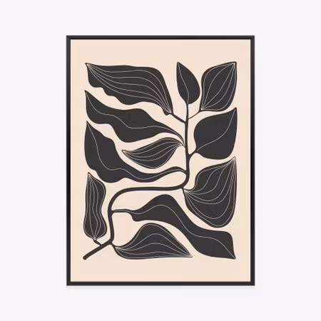 Poster med ram - Minimalist plant trendy pattern