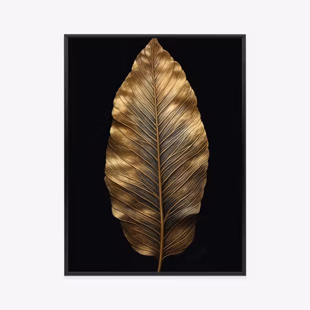 Poster med ram - Autumn leaf in vintage style on a