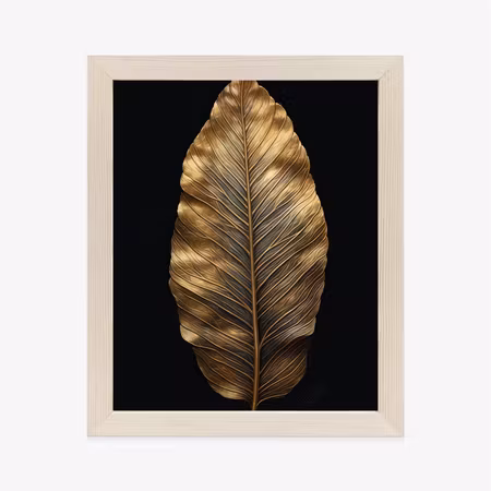 Poster med ram - Autumn leaf in vintage style on a