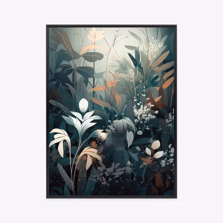 Poster med ram - Flowering plants in the forest