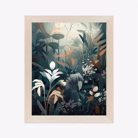 Poster med ram - Flowering plants in the forest