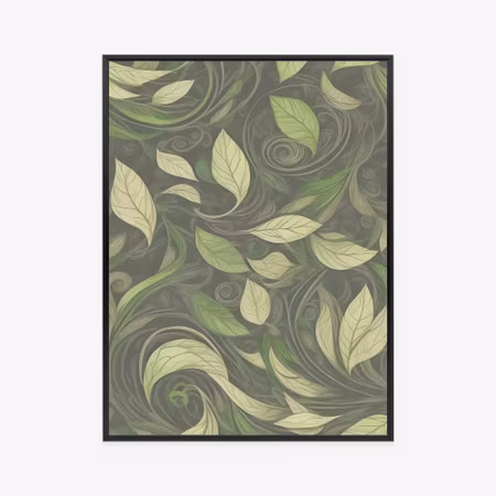 Poster med ram - Botanical pattern of leaves in