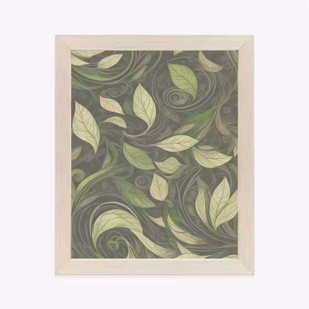 Poster med ram - Botanical pattern of leaves in