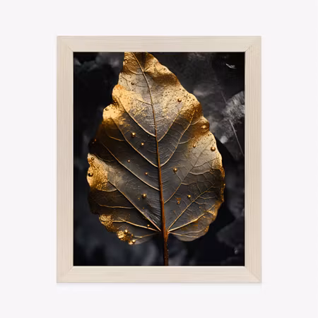 Poster med ram - Gold leaf in vintage style