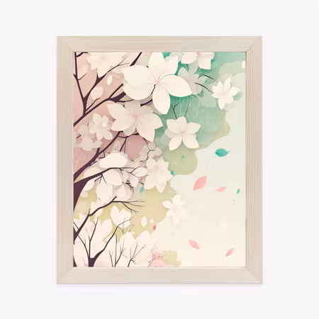 Poster med ram - Flowering pastel trees in spring