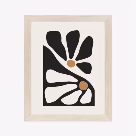 Poster med ram - Minimalist two-color flowers