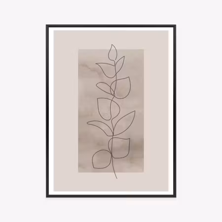 Poster med ram - Abstract minimalist plant on a