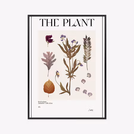 Poster med ram - Autumn plants in the herbarium