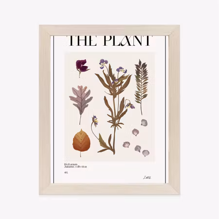 Poster med ram - Autumn plants in the herbarium
