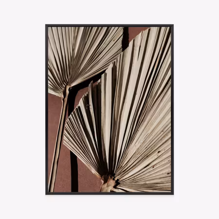 Poster med ram - Exotic palm leaves close up