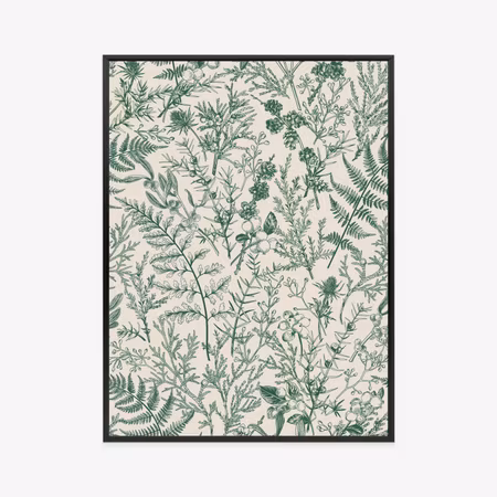 Poster med ram - Green plants on a beige