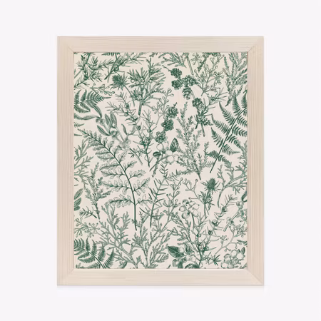 Poster med ram - Green plants on a beige