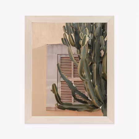 Poster med ram - Exotic cactus on an orange
