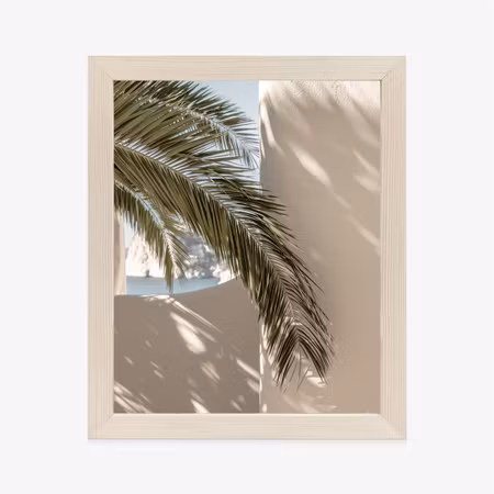 Poster med ram - Palm leaves with shadow on a