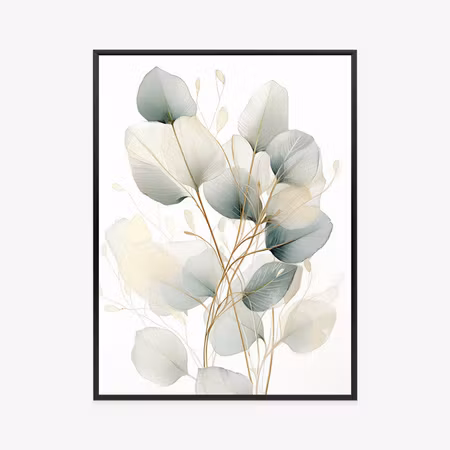 Poster med ram - Eucalyptus olive green leaves