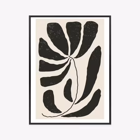 Poster med ram - Flower with leaves in matisse