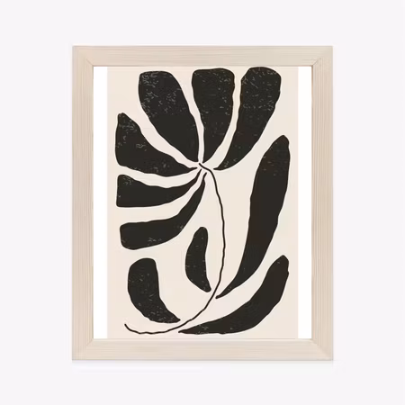 Poster med ram - Flower with leaves in matisse
