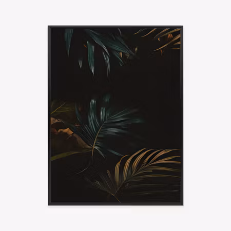 Poster med ram - Dark leaves at night