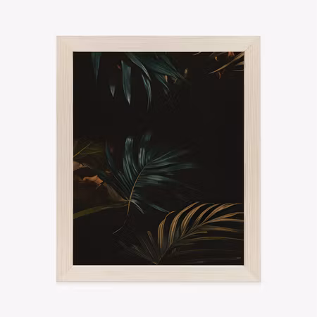 Poster med ram - Dark leaves at night
