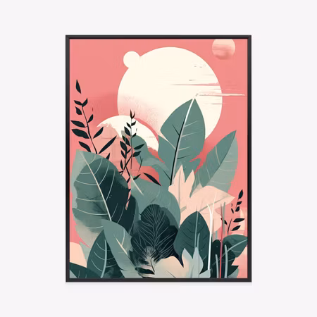 Poster med ram - Green plants and leaves on an