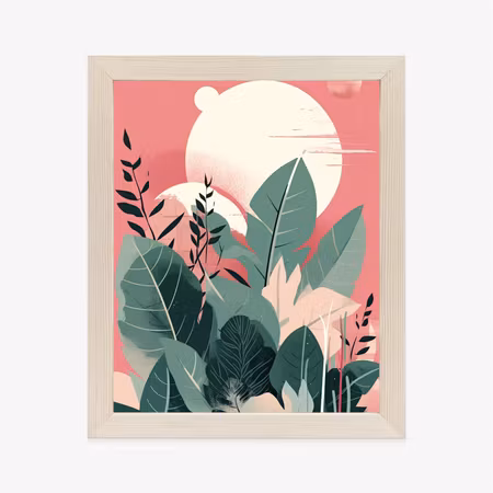 Poster med ram - Green plants and leaves on an