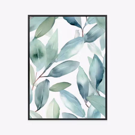 Poster med ram - Watercolor bay leaves