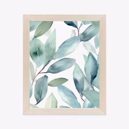 Poster med ram - Watercolor bay leaves
