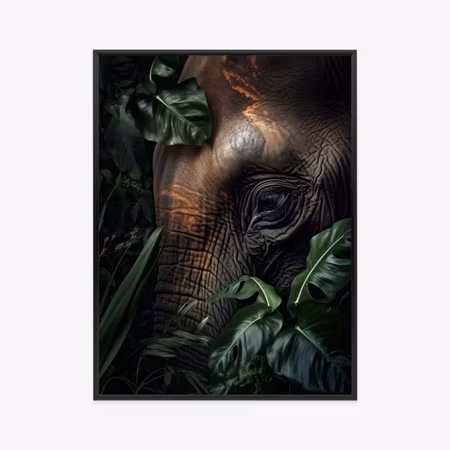 Poster med ram - Portrait of an elephant among