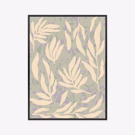 Poster med ram - Botanical pattern with beige