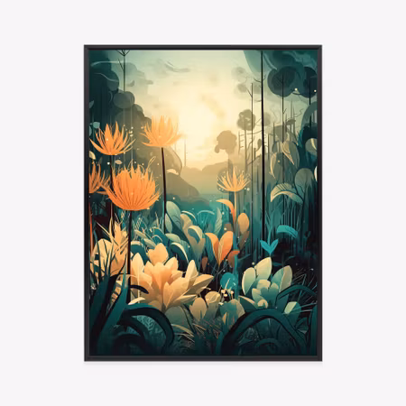 Poster med ram - Vegetation in a tropical jungle
