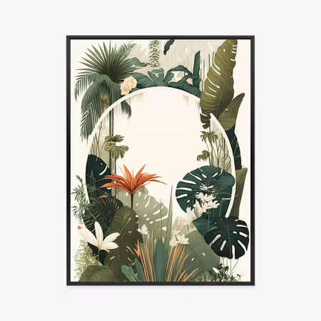 Poster med ram - Vintage tropical plants