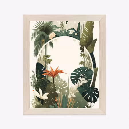 Poster med ram - Vintage tropical plants