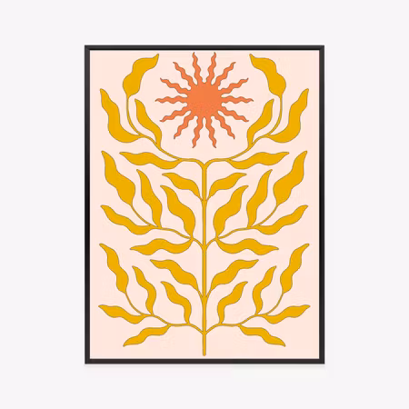 Poster med ram - Minimalist boho style plant
