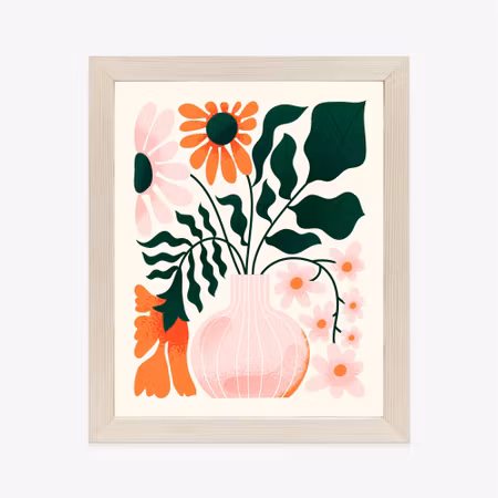 Poster med ram - A bouquet of flowers in a pink