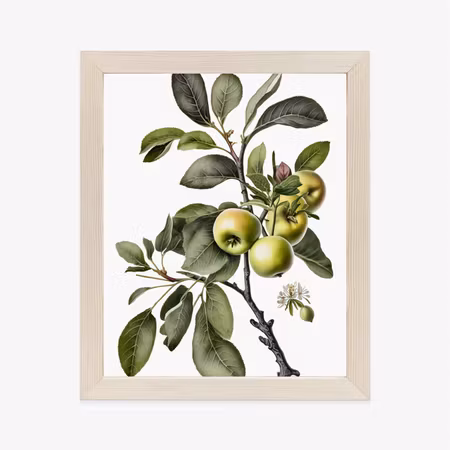 Poster med ram - Green branch with apples