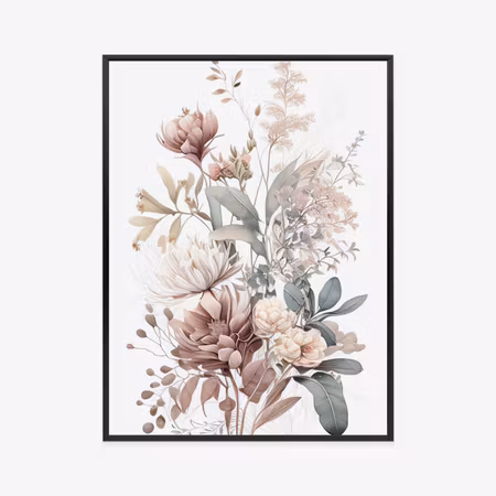 Poster med ram - Bouquet of pastel romantic