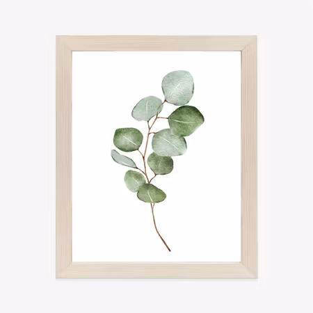 Poster med ram - Green watercolor eucalyptus