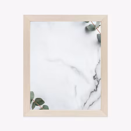 Poster med ram - Green eucalyptus leaf on marble