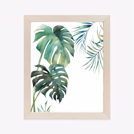 Poster med ram - Tropical pattern with watercolor
