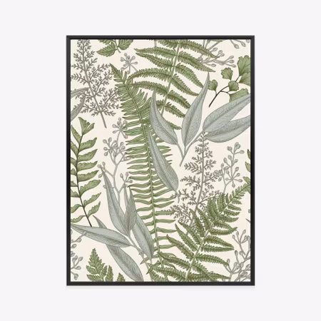 Poster med ram - Vintage wild plants on a beige