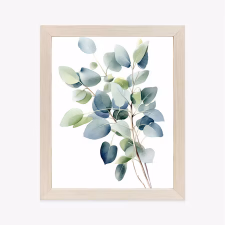 Poster med ram - Twig with green leaves -