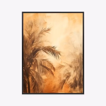 Poster med ram - Tropical palm trees in the color