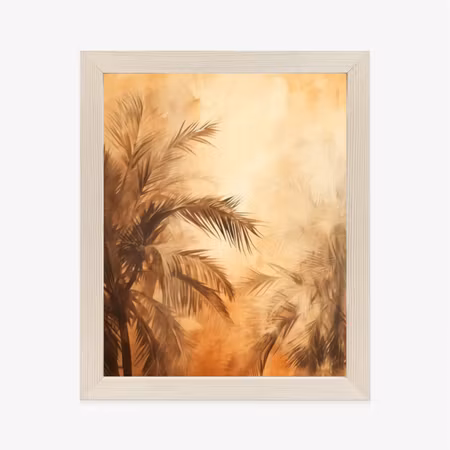 Poster med ram - Tropical palm trees in the color
