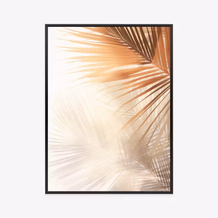 Poster med ram - Tropical palm leaves with shadow