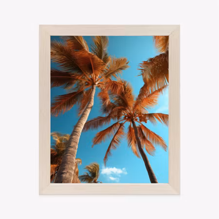Poster med ram - Blue sky and tall palm trees