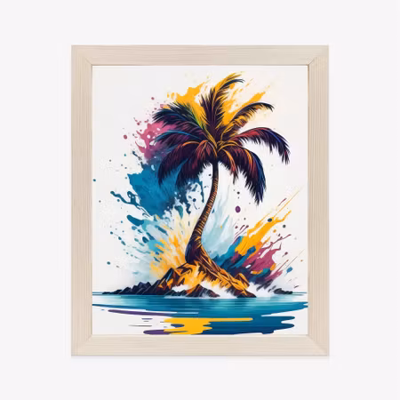 Poster med ram - A colorful palm tree on a desert