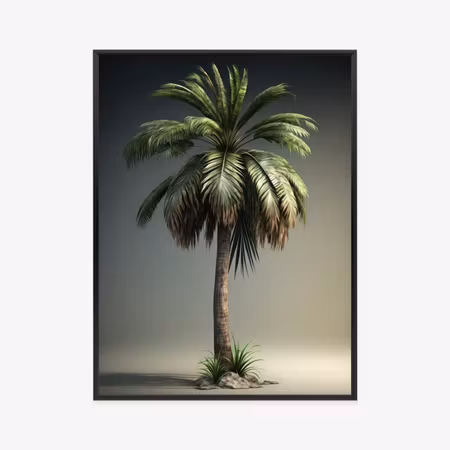 Poster med ram - Green palm tree